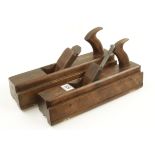 A pair of 14 1/2" handled T & G planes by W DIBB York,