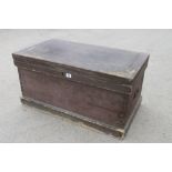 A pine chest 37" x 20" x 19" with five sliding trays over wells for moulding planes with panelled