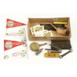 A DUNLOP puncture repair kit in leather pouch, three tyre levers,