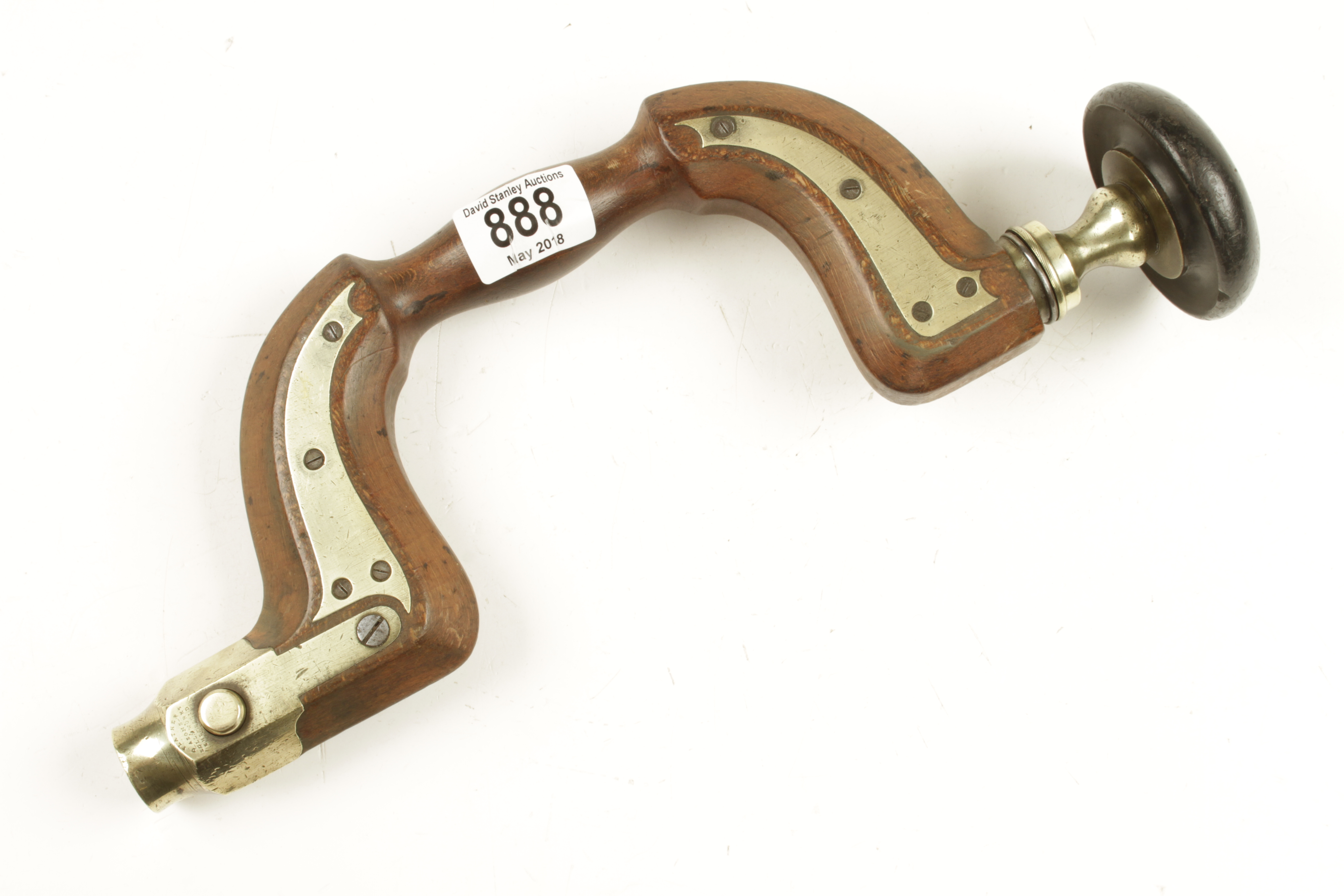 A brass plated beech brace by D.