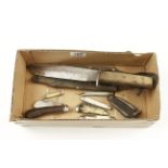 A bowie knife stamped WHITBY and seven other folding penknives G