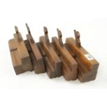 Five profile moulding planes by BUCK,