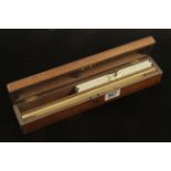 A most unusual boxed set of ivory surveyors scales with offsets running in a longitudinal groove by