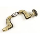 A brass framed ebony brace by ATKINSON Bros Sheffield with 9/10ths ivory ring in ebony head o/w G+