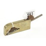 A small steel soled brass rebate plane 3 1/2" x 1/2" G