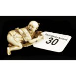 An ivory netsuke Meiji period 2" x 1"h.