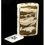 A small 19c ivory card case 3 1/4" x 2"