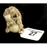 A 18c ivory netsuke 2 1/4"h.