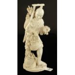 A large Meiji period ivory okimono of a