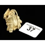 An ivory netsuke Meiji period 2" h.