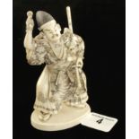 An ivory okimono of a Samurai warrior Me