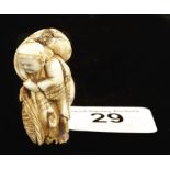 An ivory netsuke Meiji period 2"h.