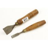 A sash pocket chisel and another chisel both by PRESTON G