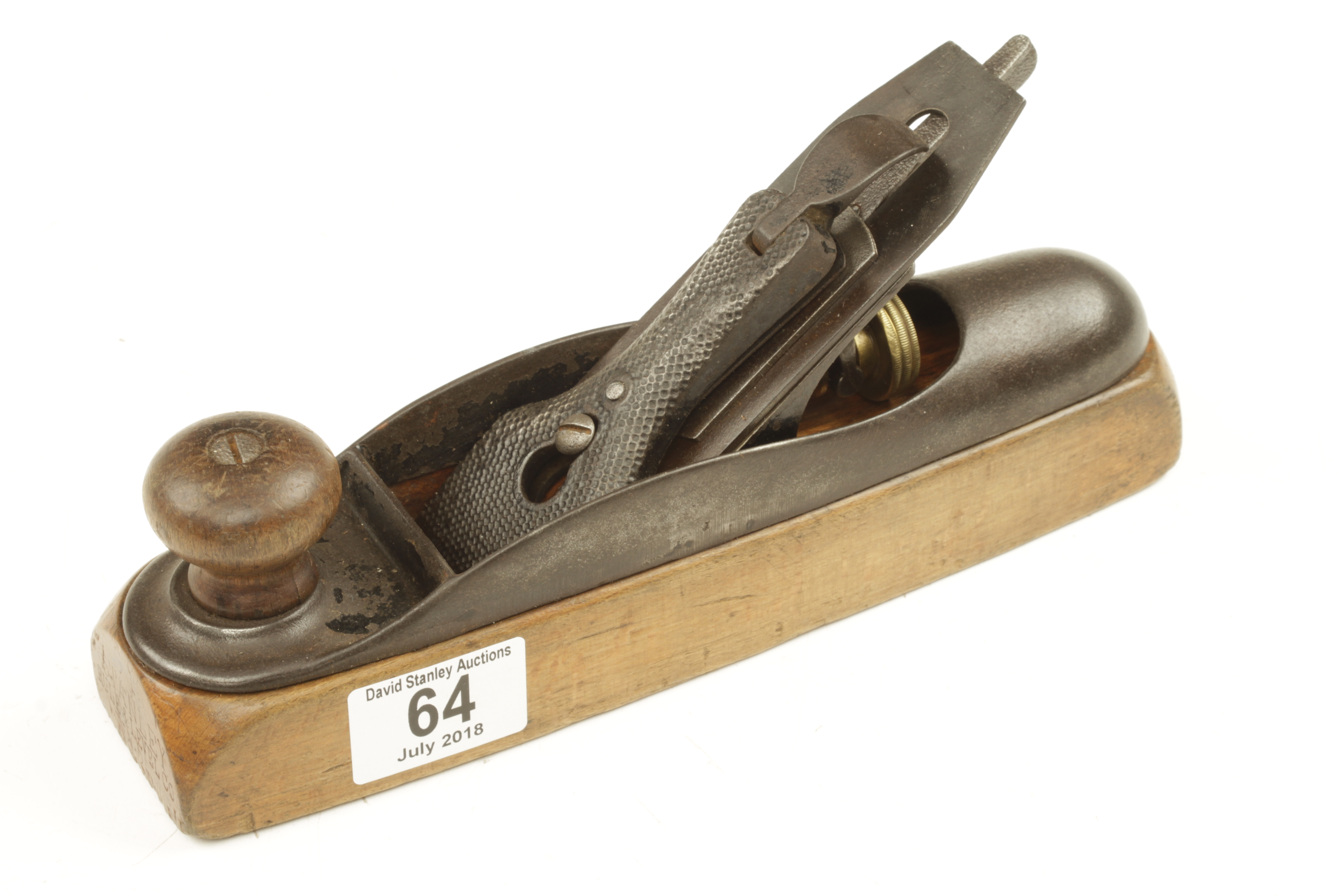 A rare STANLEY No 25 low angle beech wood bottom block plane with orig iron G - Image 2 of 3