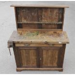 A "Gentleman's Compactum" tool bench by Marples 42" x 20" x 32" with lift up back,drawer,