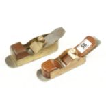 Two user made brass thumb planes with d/t steel soles dovetails are poor G