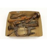 A box of tools inc a jewelers piercing saw G