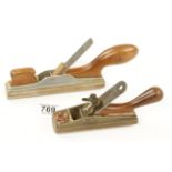 Two patternmakers small interchangeable sole planes with only one iron and sole each G