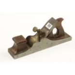 A 13 1/2" iron panel plane with brass lever restuffed but requires finishing G