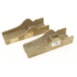 Two brass parallel smoother plane casting's N