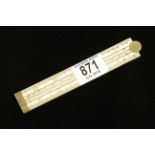 A rare 12" ivory calculating rule for numerical multiplications,