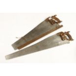 A 27 1/2" Silver steel ripsaw by SPEAR & JACKSON also marked Cross Bros Cardiff and another saw G++