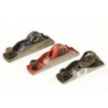 Two double end block planes by RAPIER and RECORD and a STANLEY block plane G+