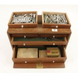 An engineers seven drawer lockable chest by UNION with a few engineers tools and small sockets and