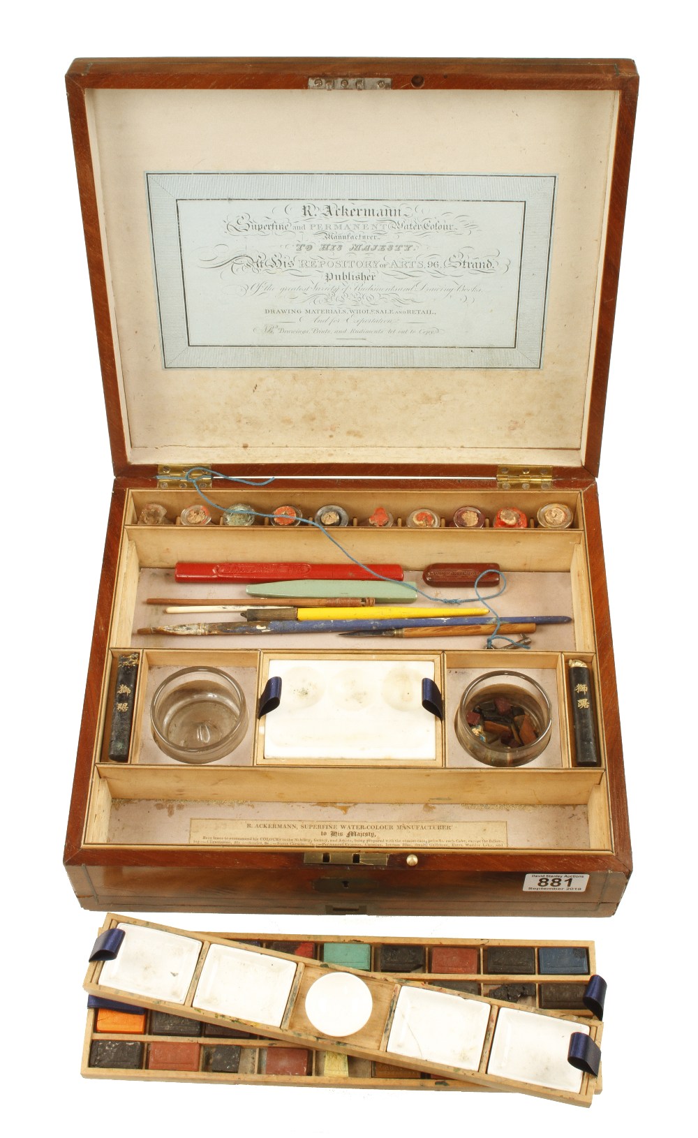 An early artists large comprehensive paint box by R. - Image 2 of 6