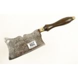 An attractive sugar axe with cupids bow decoration and brass fittings G+