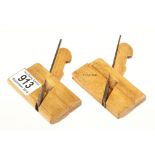 A pair of miniature 3 1/2" boxwood H & R's by PRESTON marked 6 G++