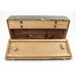 A pattern makers carrying case with two drawers containing various squares micrometers,