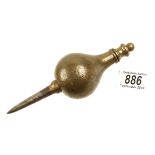 A fine 19c bronze plumb bob with attractive knurled finial 7" o/a G++