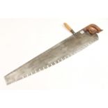 An American pattern two handled cross cut saw with 36" blade G+