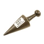 A probably 18c-6 1/2" bronze plumb bob with steel tip G+