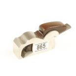 A little used plated 1 1/4" iron bullnose plane by SLATER London with rosewood wedge G++