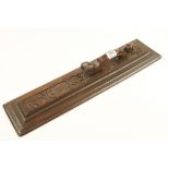 A rare 18c Scandinavian mangling board 26" x 6 1/4" beautifully carved with floral and foliate