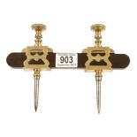 A pair of 6" pierced brass trammels G++