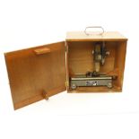 A precision microscope in mahogany box and another G-