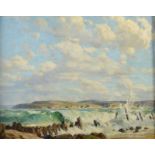 HOWARD BARON St Ives Bay Oil on canvas Signed Artist's label to the back 40 x 50cm