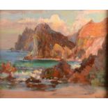 GARSTIN COX Kynance Cove Oil on panel Signed 24 x 29cm