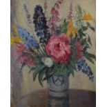 St Ives School Still life flowers in a vase Oil on board 57 x 46cm