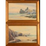 TRACEY DYKE HART Lizard Beaches A pair of watercolours Each signed 22 x 36cm