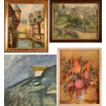 Four oil paintings