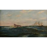 After THOMAS SOMERSCALES Picking Up a Man Overboard Oil on canvas 30 x 50cm