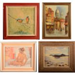 Four oil paintings