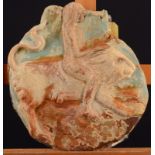 HEATHER BRAY Victory Riding on a Lion Ceramic plaque 39 x 36cm