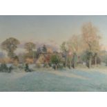 THOMAS FREDERICK MASON SHEARD Winter Scene Oil on canvas Signed and dated '92 70 x 99cm