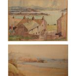LOUIS MORTIMER A view in the Isles Watercolour Signed Together with one other coastal