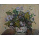 LUCIA E WALSH Flowers in a bowl Oil on canvas Signed 40.5 x 50.